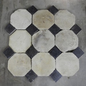 French Limestone Octagonals with Belgioum square inserts