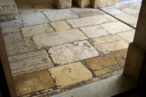 Vintage reclaimed stone flooring